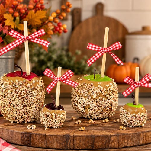 Handmade Fake Caramel Apple, Fall Tiered Tray Decor, Thanksgiving Kitchen Display, Autumn Kitchen Decor