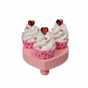 Fake Cupcake for Tiered Tray Decor, Fake Pink Cupcakes, Set of 3 Mini Fake Cupcakes, Mother&#39;s Day Brunch Decor, Fake Dessert, Fake Bake Food