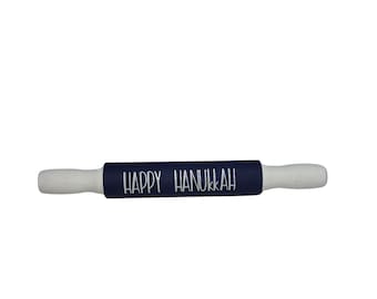 Hand-Painted Hanukkah Mini Rolling Pin: Tiered Tray Decor