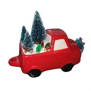 Christmas Tree Truck, Christmas Tree Truck for Tiered Tray, Christmas Tree & Lights, Farmhouse Christmas Decor, Christmas Tree Red Truck