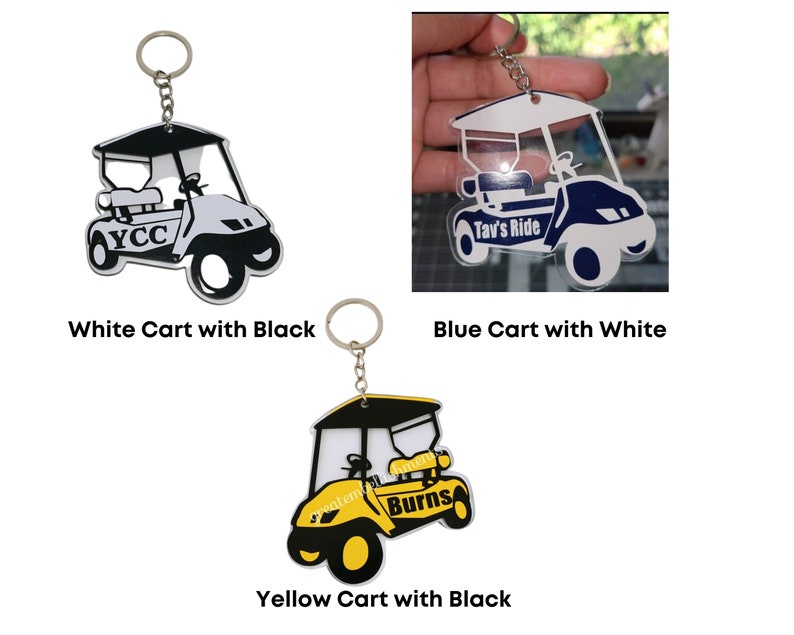 Custom Golf Cart Keychain Golf Cart Keychain Personalized Etsy