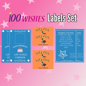 100er Wunschkerzen Box und Lucky Duck Streichholzschachtel Etiketten Set