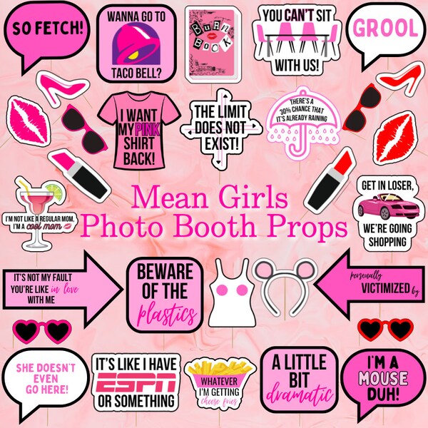 Mean Girls Photo Booth Props 30 count | Digital Files