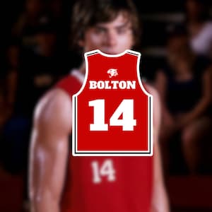 Troy Bolton Jersey autocollant imperméable |  Comédie musicale lycée