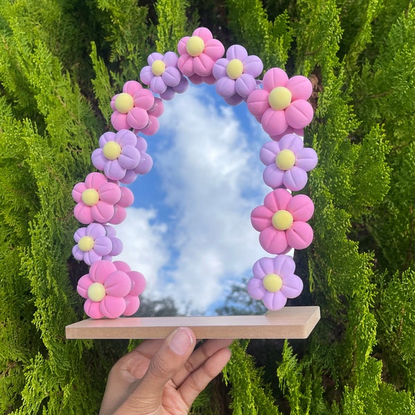 Curvy Floral Mirror