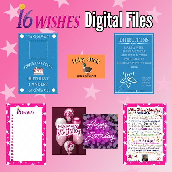 16 Wishes Candles & Lucky Duck | Digital Files