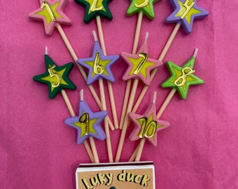 10-15 Wishes Birthday Candles & Lucky Duck Matches Medium Bundle