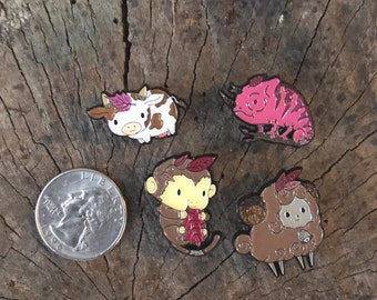 Baby Ram Monkey Chamleon Cow pin "Summer" variant