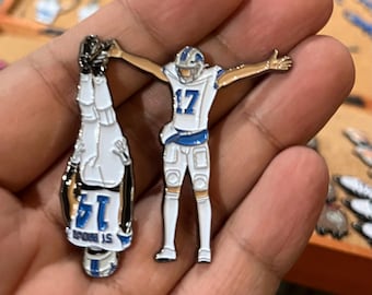 Amon Ra St Brown Detroit Lions Enamel Pin Limited Edition 100 Black Metal Pin will be ready in Mid Jan 2025
