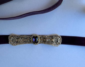 Bandeau en perles des années 1920 : bandeau Gatsby Flapper vintage avec ruban de velours