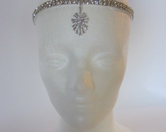 1920er Jahre Art Deco Kopfschmuck: Kristall Flapper Haarreif, Gatsby-Party Haar