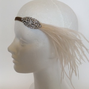 Tiara de joia prateada com penas, faixa de cabelo de noiva estilo Art Déco, cores personalizadas, acessório para madrinhas e floristas