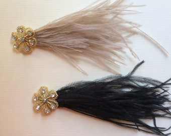 Straußenfeder Haarspange: 1920er Jahre Gatsby Strass Fascinator