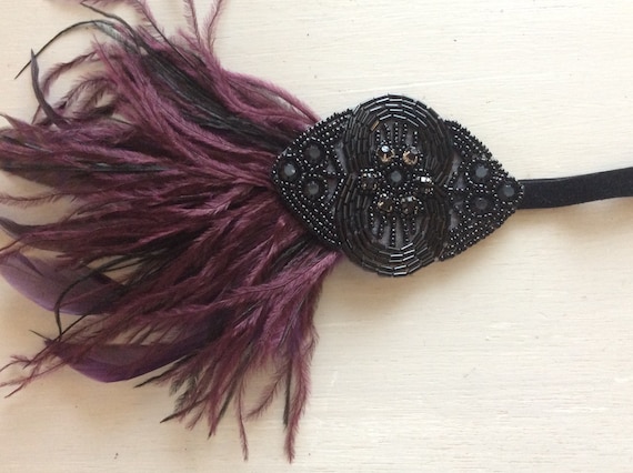 Plum Fascinator Headband Dark Plum 