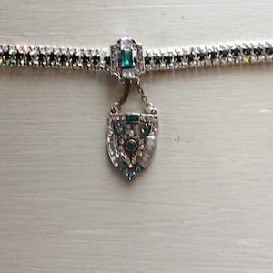 Great Gatsby Jewel Headpiece, Emerald Green Art Deco Baguette Rhinestone headband, 1920s beaded Dress hair accessory, Downton Abbey