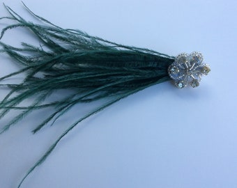 Straußenfeder Haarspange: 1920er Jahre Flapper Style