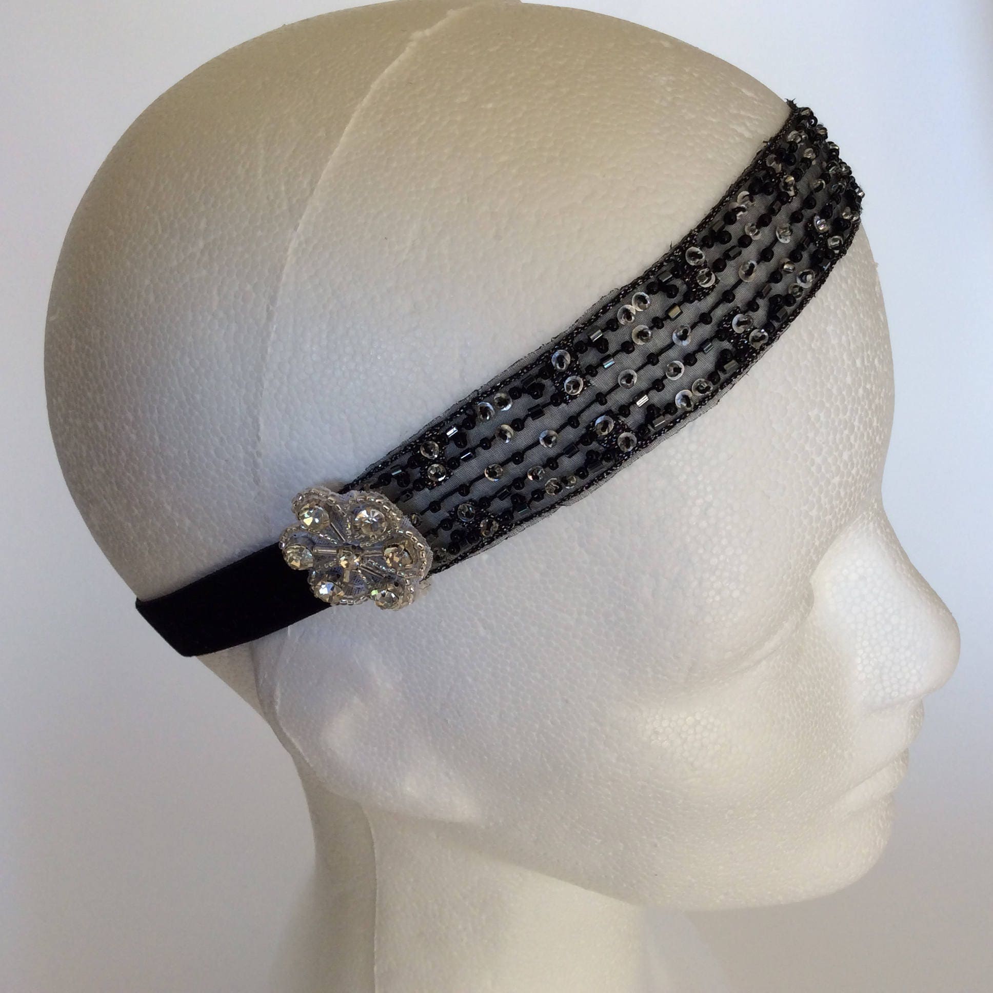 1920s Beaded Headpiece: Gatsby Flapper Costume Headband - Etsy