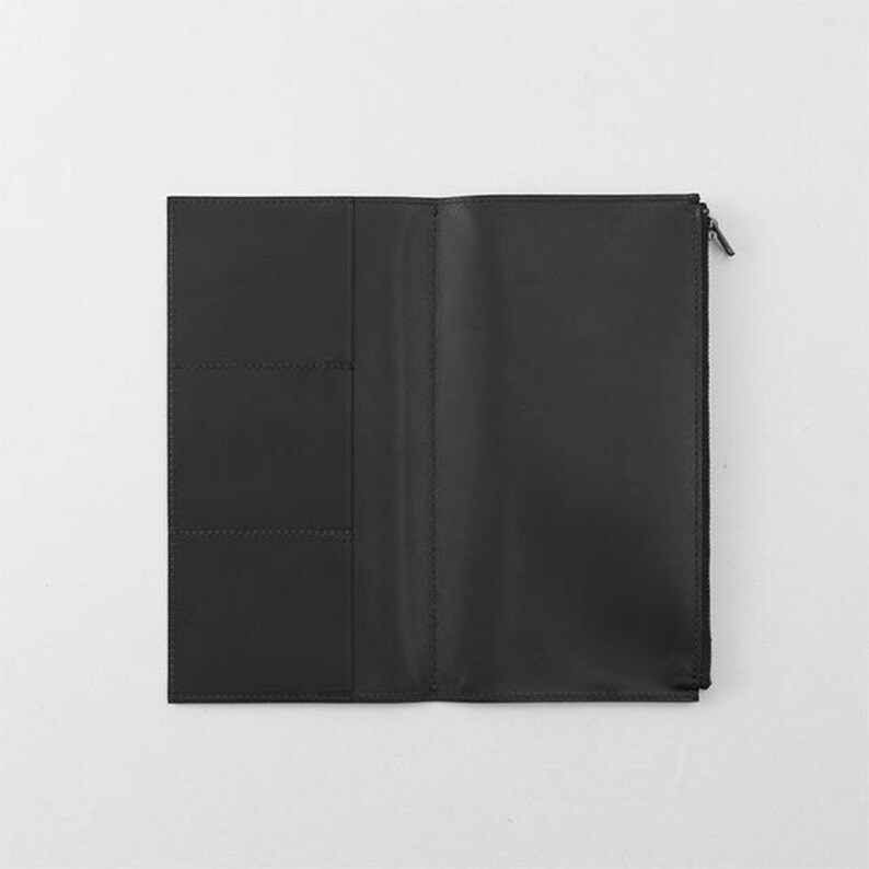 Traveler's Notebook Leather Zipper Case Black Regular Size Etsy
