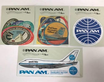 PAN AM x Traveler's Factory Sticker Set Traveler's Notebook Midori Designphil Rare Made in Japan New