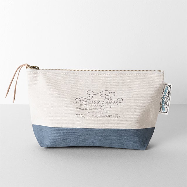 The Superior Labor X Traveler's Company Engineer Pouch Blue Gray