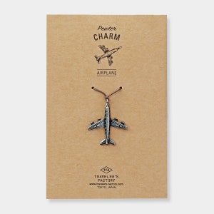 Traveler&#39;s Factory TF Charm Airplane pattern 07100026 Traveler&#39;s Notebook  Midori Designphil Material Tin