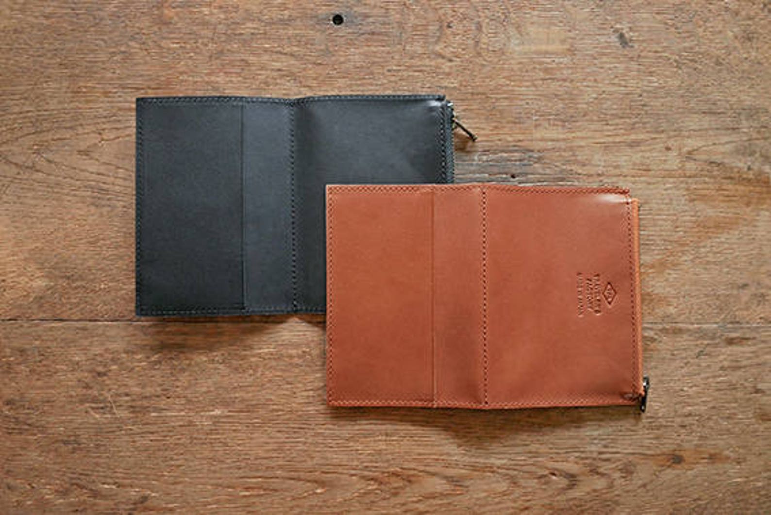 Traveler's Notebook Leather Zipper Case Brown passport Etsy