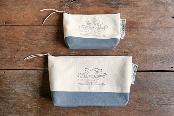 The Superior Labor X Traveler's Company Engineer Pouch Blue Gray