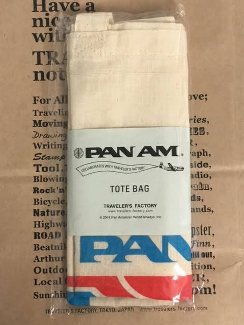 Pan Am x Traveler's Factory collaboration Tote Bag 07100279 Midori Limited Blue Edition TRAVELER'S COMPANY Rare Made in Japan image 1