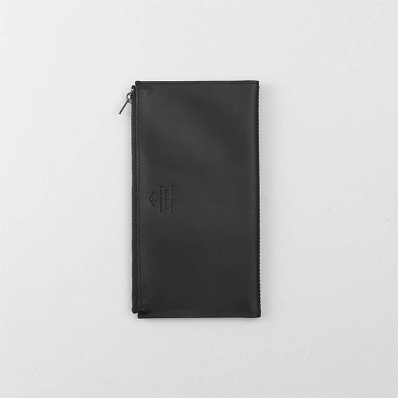 Traveler's Notebook Leather Zipper Case Black Regular size Etsy