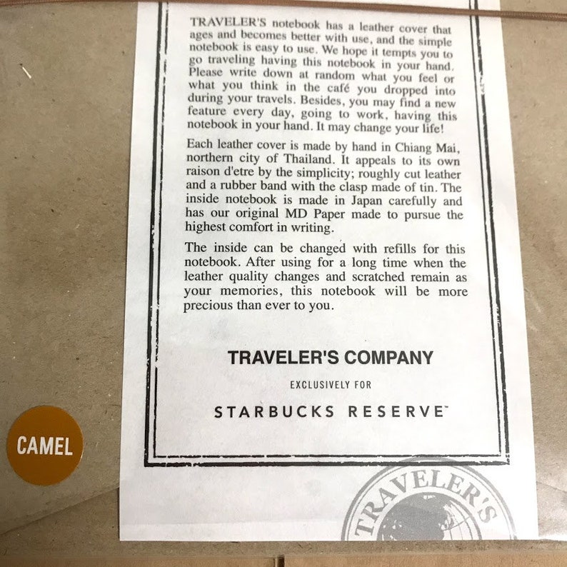Starbucks Reserve Roastery Tokyo X Traveler's Notebook Etsy