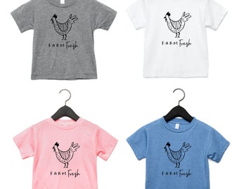 Farm Fresh Baby or Toddler Tee / Grey,White,Pink or Blue/ Farm Fresh Tee Shirt / Farm T-shirt / Farm Baby /Farm Tee