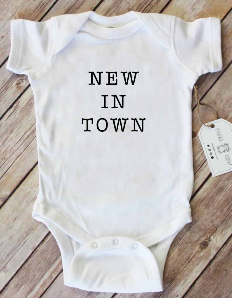 New in Town Cotton Baby Bodysuit New Baby Newborn Baby Gift Newborn Gift Newborn outfit