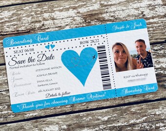 SAVE THE DATE Boarding Cards - Perfect Destination Weddings!