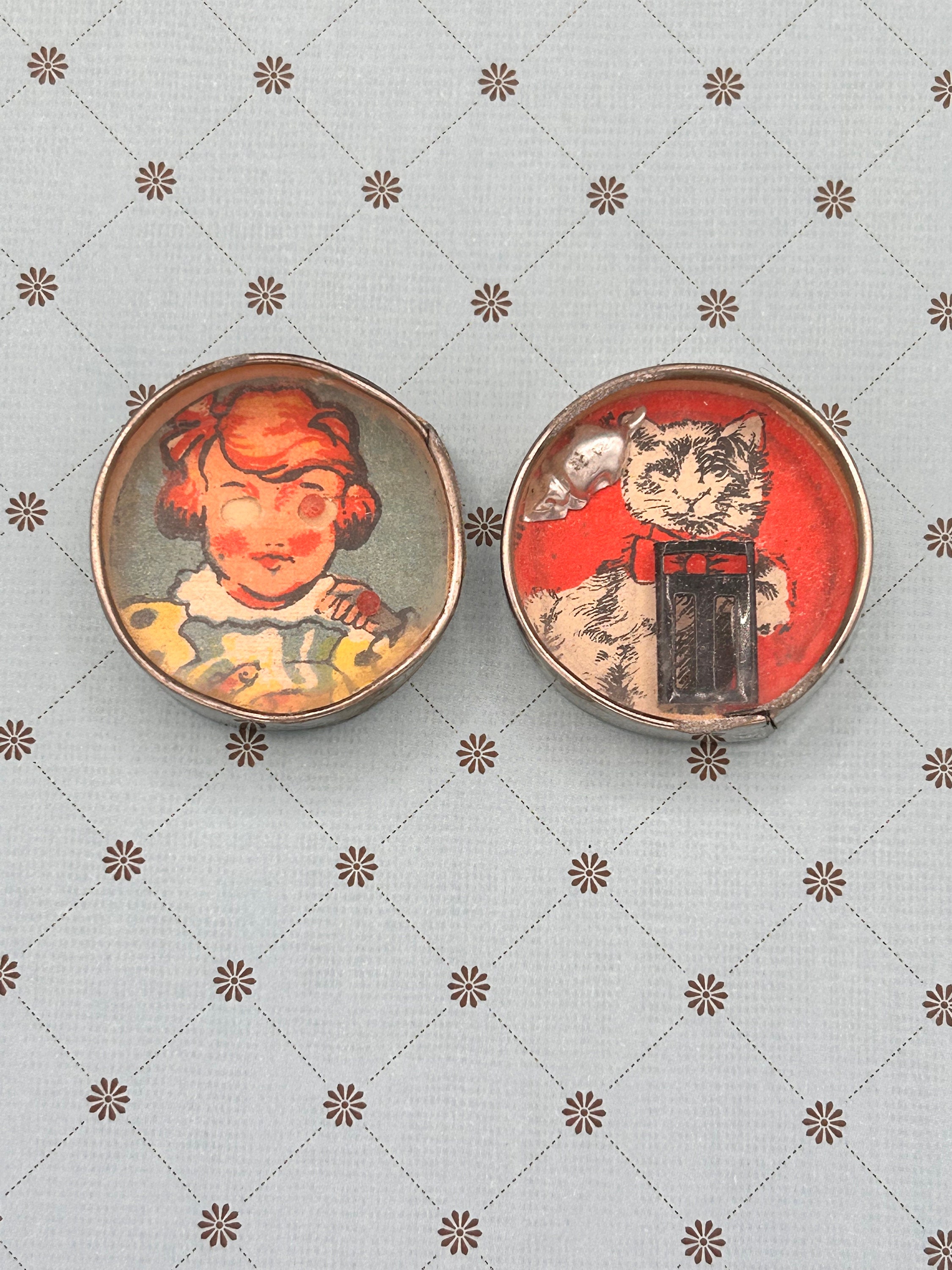 Jeu D'adresse Ancien - Clown Et Miroir - Billes De Dextérité - Vintage Cirque