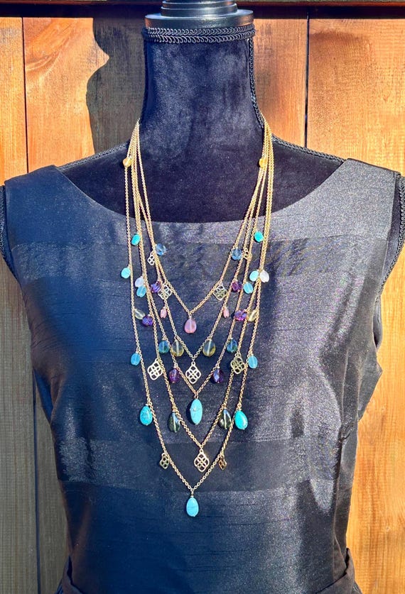 Collier Vintage Magnifique, Bijou Occasion, Sans Marque, Style Rétro Ou Ancien