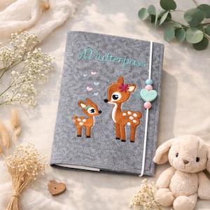 Mutterpasshülle personalisiert mit Name | Mutterpass Hülle bestickt | Geschenk Schwangerschaft | werdende Mama Geschenk | Baby Erinnerung