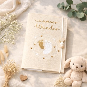 Mutterpasshülle personalisiert mit Name | Mutterpass Hülle bestickt | Geschenk Schwangerschaft | werdende Mama Geschenk | Mukipass Hülle