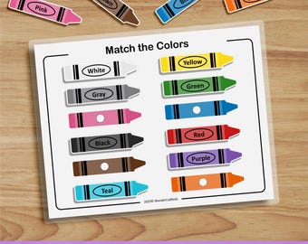 Crayon Color Matching Activity, Preschool Printable (PDF)