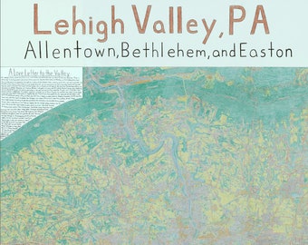 Lehigh Valley, PA Map (22.5 by 24 in)