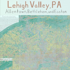 Kaart Lehigh Valley, Pennsylvania (22,5 x 24 inch)