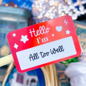 Glitzer wasserfester Aufkleber - Hello Nametag (RED)