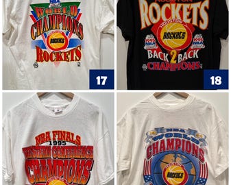 Authentic Vintage Houston Rockets 1990s T-shirts - Etsy