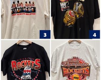 Authentic Vintage Houston Rockets 1990s T-shirts - Etsy