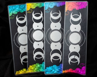 Witchy moon holographic foil bookmark