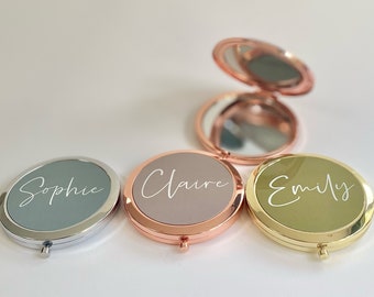 Personalised Compact Mirror, Rose Gold Mirror, Silver Mirror, Gold Mirror, Gifts For her, Christmas Gift, Birthday Gift