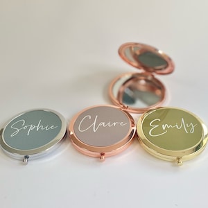 Personalised Compact Mirror, Rose Gold Mirror, Silver Mirror, Gold Mirror, Gifts For her, Christmas Gift, Birthday Gift