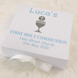 Personalised First Holy Communion Keepsake Box / Communion Gift Box ...