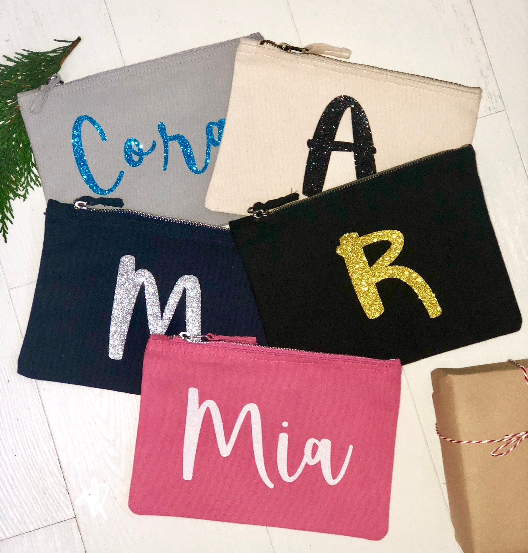 Sparkly Initial or Name Wash Bag / Make up Bag / Cosmetic Bag Etsy UK