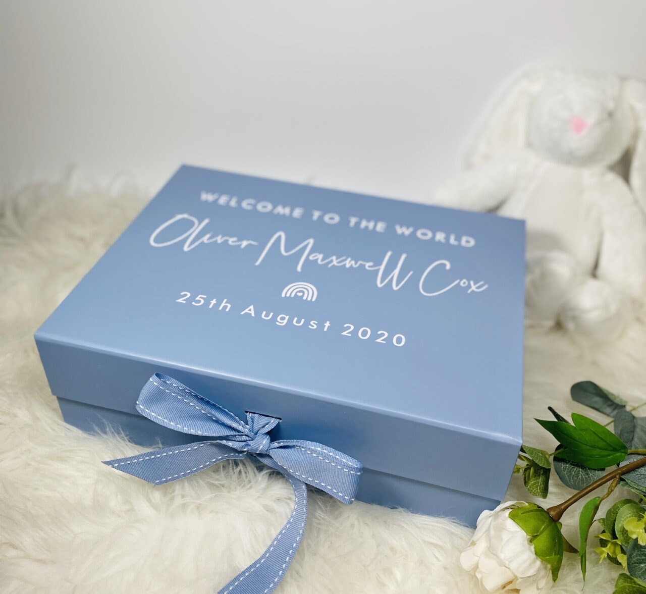 Welcome to the World Baby Personalised Gift Box, Newborn Keepsake Box ...