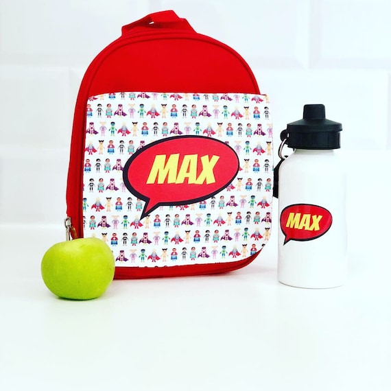 personalised lunch bag and bottle